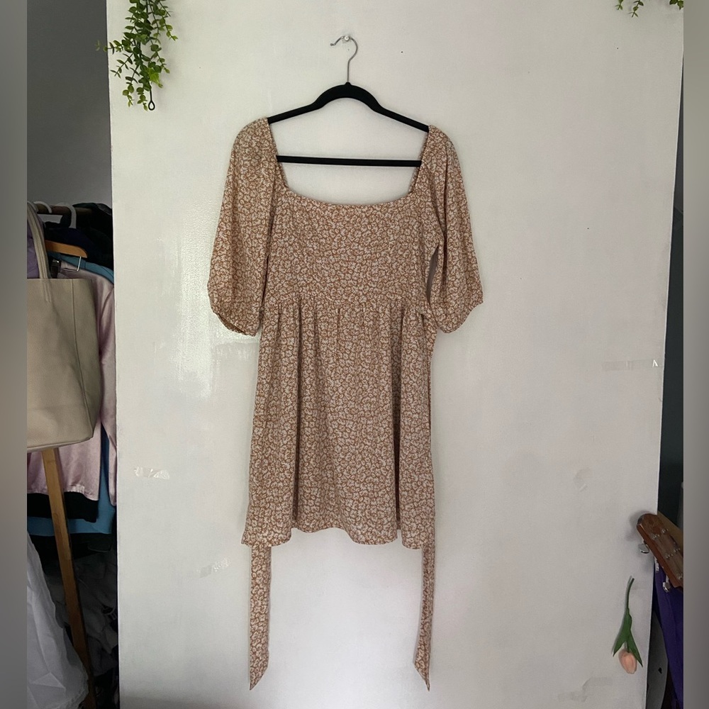 Forever 21 Floral Tie Babydoll Dress Sz Medium
